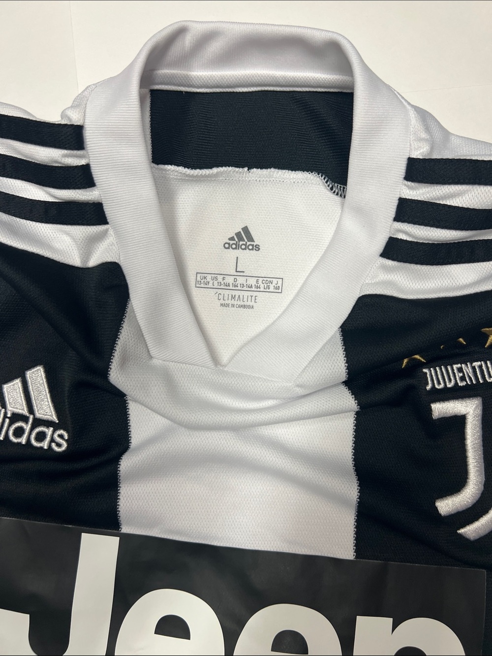 adidas Black & White Juventus Stripe Soccer Jersey - Picture 3 of 4